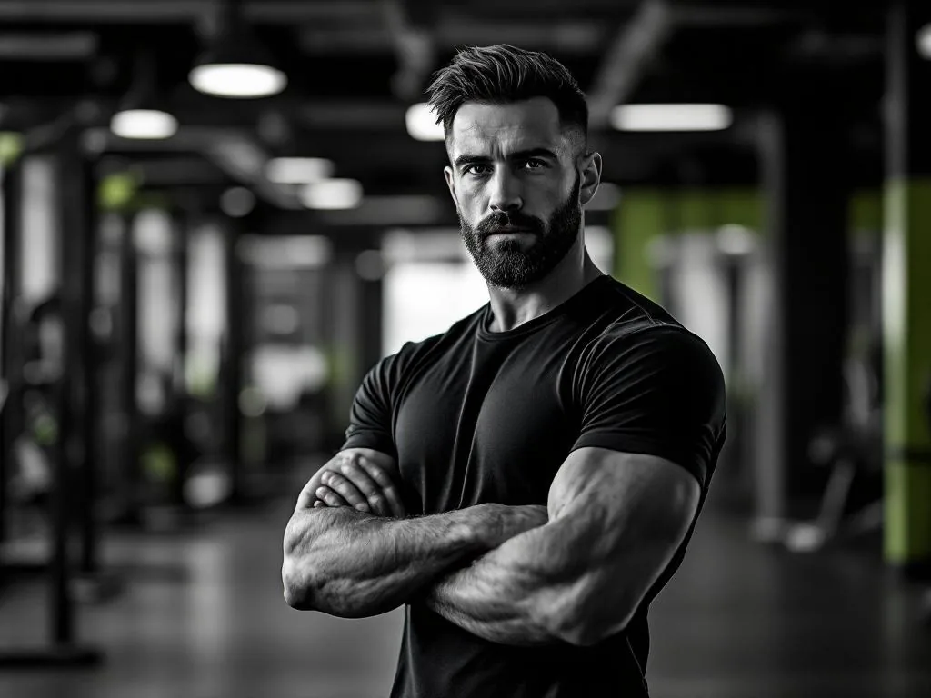 Zufriedener Studio-Inhaber in seinem Fitnessstudio